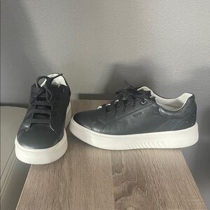 Geox Black and White Women's Italian Sneakers